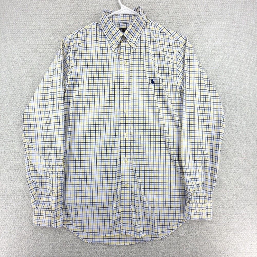 Polo Ralph Lauren Performance Shirt Mens Medium Classic Fit Plaid Button Down